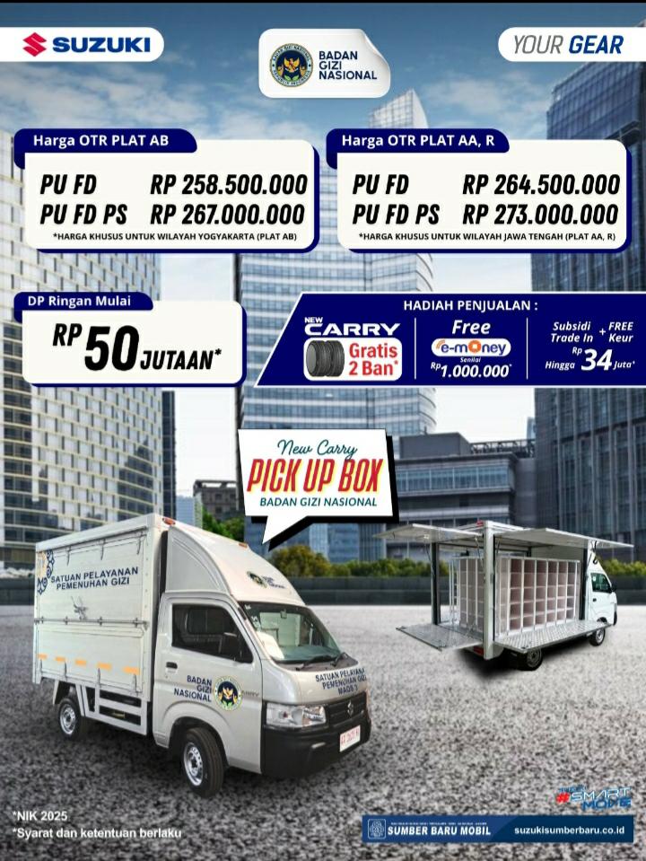 Suzuki New Carry Box MBG: Solusi Praktis Dukung Program Makan Bergizi Gratis di Yogyakarta!